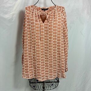 Walter Baker peach embroidered long sleeve blouse size S